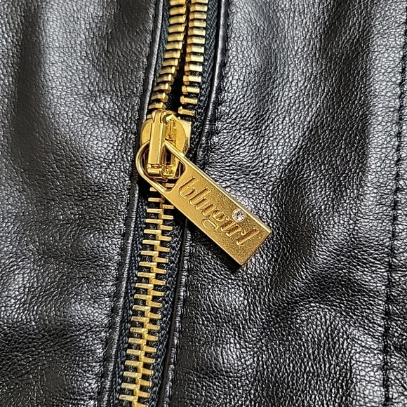 Blumarine Blugirl Black Lamb Leather Jacket Moto Motorcycle Made in Italy Medium - Picture 7 of 13